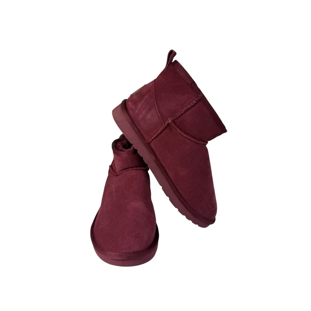 LAMO Wine Color Ankle Suede Boots Women's No Size Fits 7‎ No Box